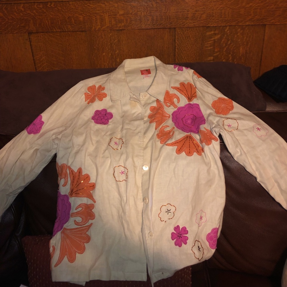 Floral beaded blazer